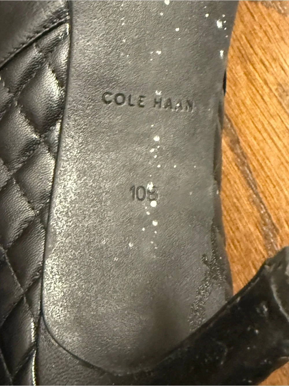 Cole Haan Maxfield Shootie Quilted Black Leather Ankle Boot Heels Size 10